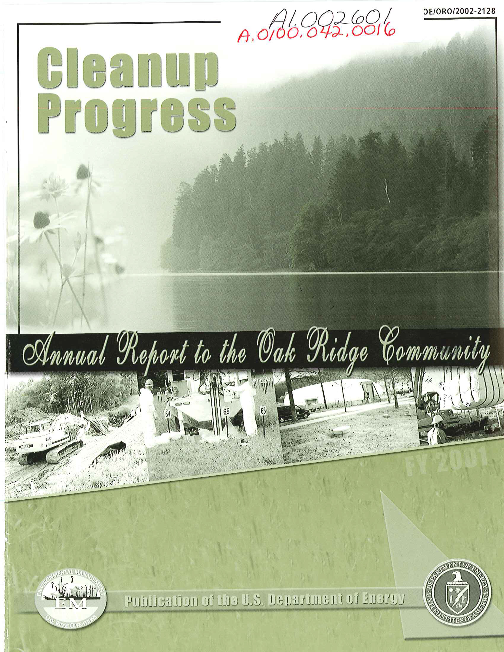 2001 Cleanup Progress cover