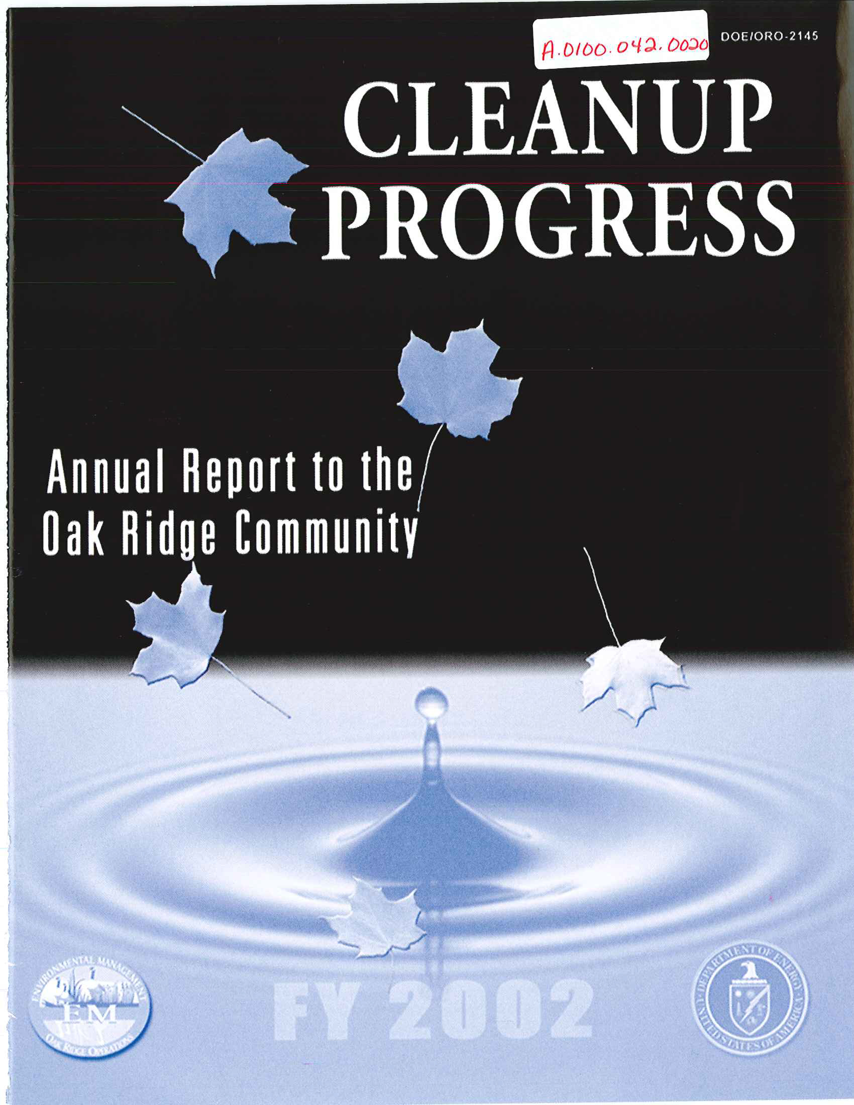2002 Cleanup Progress cover