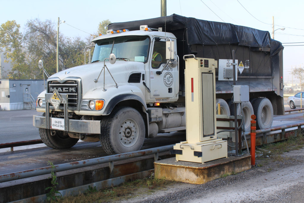 Photo: truck crossing weigh scales
