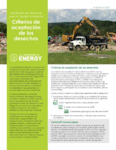 Spanish version: EMDF Waste Acceptance Criteria factsheet