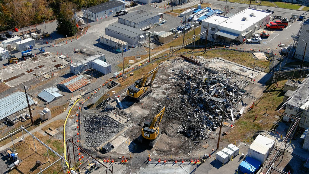Photo of ORNL Bulk Shielding Reactor site after demolition