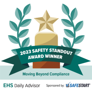 Banner graphic: EHS Daily Advisor Safety Standout Award for Moving Beyond Compliance