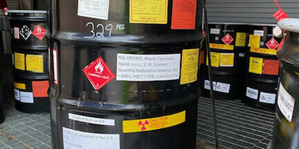 55-gallon drum of hard-to-treat waste