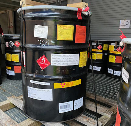 55-gallon drum of hard-to-treat waste
