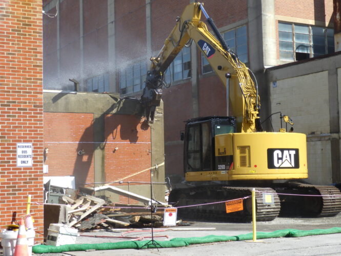 Work starts on demolishing Aplah-2 Complex Carpentry Shop