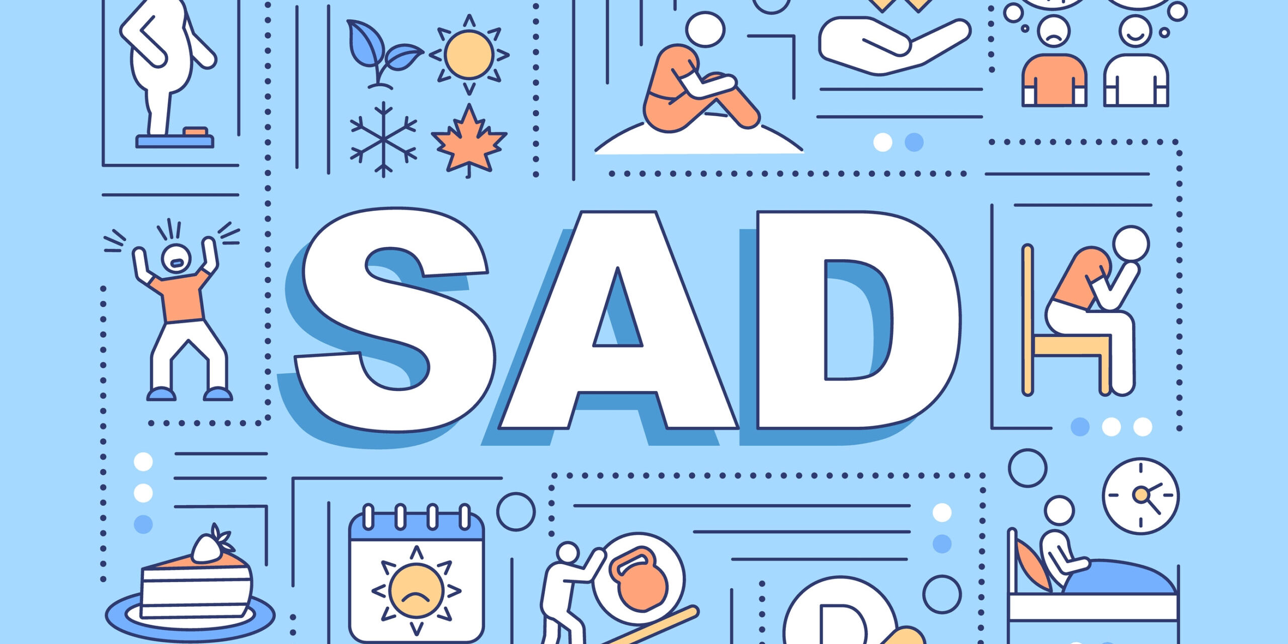 Sad,Word,Concepts,Banner.,Seasonal,Affective,Disorder,Problem,Medical,Treatment. decorative