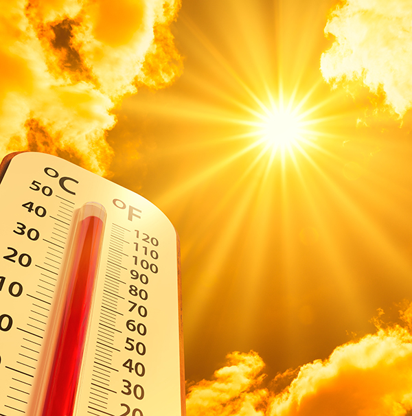 Hot,Temperature,thermometer,On,Yellow,Sky,With,Sun,Shining,In,Summer