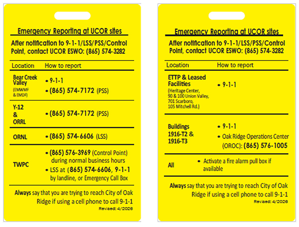 Emergency lanyard card