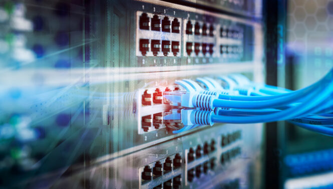 Network,Panel,,Switch,And,Cable,In,Data,Center