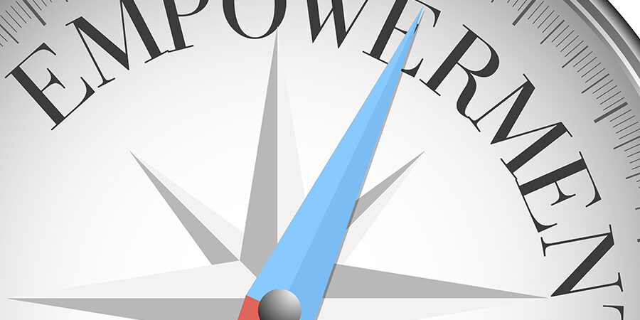 Detailed,Illustration,Of,A,Compass,With,Empowerment,Text,,Eps10,Vector