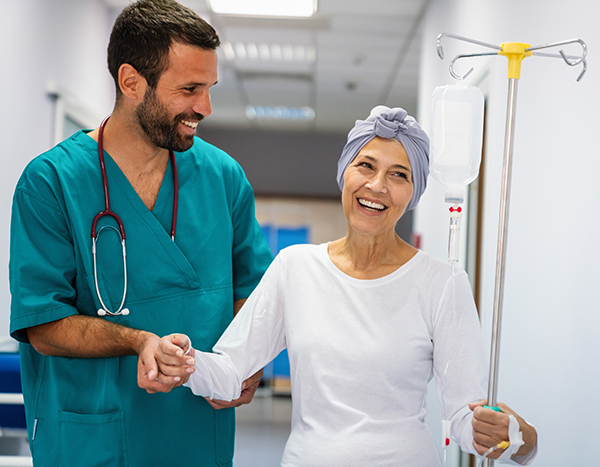 Woman,With,Cancer,During,Chemotherapy,Recovering,From,Illness,In,Hospital