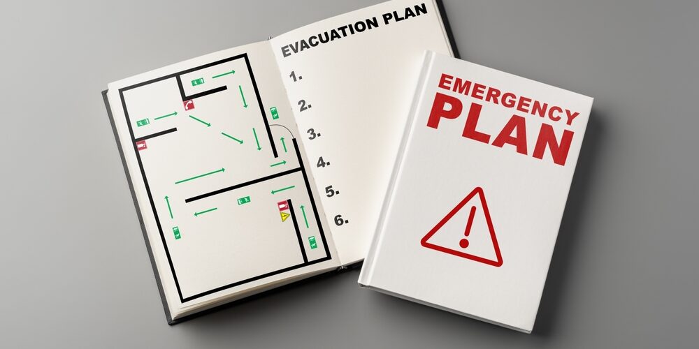 Emergency,Plan,Book,With,Evacuation,Map,And,Safety,Guidelines,On